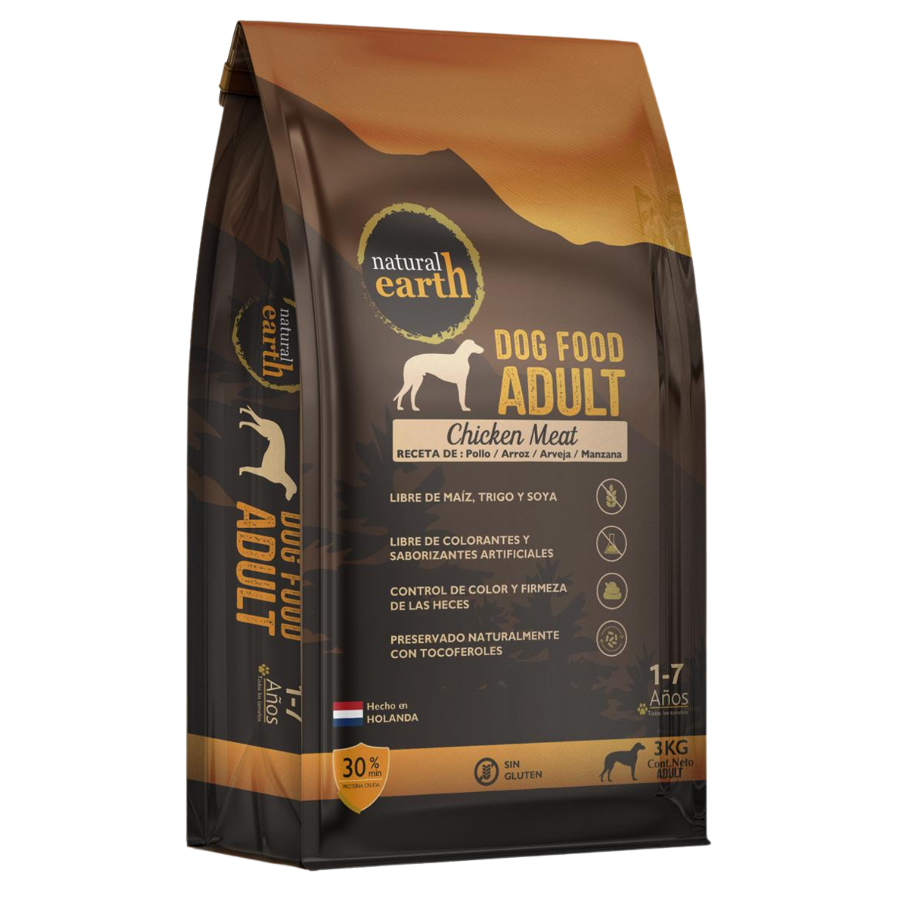 Natural Earth Pollo Perros Adultos