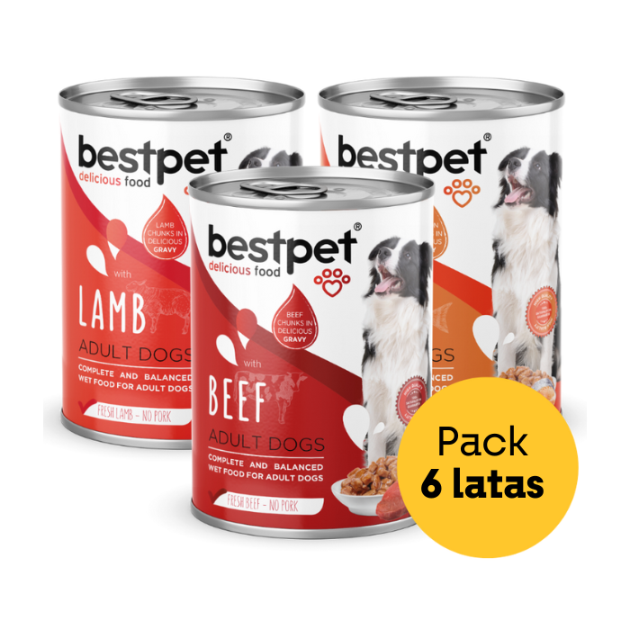 Pack x6 Latas Bestpet Trozos para Perro - Fullerton